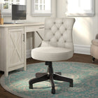 Bush Business Furniture Arden Lane Mid Back Chaise De Bureau Touffetée, Crème (CH2301CRF-03)-Chaise pivotante à 360 degrés avec 5 roulettes à deux roues offrant une gamme complète de mouvements