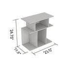 Safdie & Co. 59.5L Table D'Appoint - Taupe Foncé Étagère Décalé-Facile à assembler.