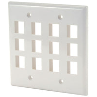 Digiwave – Plaque murale Keystone, 12 fentes, 5 x 7 x 1 (po), blanc-Compatible avec n’importe quelle prise Keystone