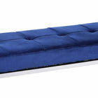 Plata Decor - Cisne Chome Banc avec haut de velours - Bleu-Capacité de poids : 250 lb