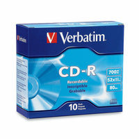 Verbatim - CD-R 700 Mo 52X surface avec identification de la marque - paquet de 10-CD-R 700 Mo 52X