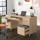 Sauder 60"W La Collection Clifford Place Bureau Ministre - Finition Natural Maple-Quatre tiroirs de rangement comportent des glissieres metalliques et des butees de securite.