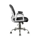 CorLiving LOF-208-O Chaise de bureau de direction Workspace, similicuir noir et maille-Support dorsal inclinable
