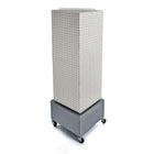 Azar Displays – Présentoir de sol à panneaux perforés emboîtables sur 4 côtés à roulettes, 40 x 14 x 14 po, blanc (701415-WHT)-Surmontoir pour affiche inclus