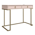 CosmoLiving by Cosmopolitan - Bureau Camila - 106,3cm L x 78,5cm H x 50cm P - Rose-Les poignées de tiroir et les pieds en anneau doré offrent un look unique que vous allez adorer
