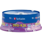 Verbatim - DVD+R DL 8,5 Go, 8x, paquet cyl./15-Capacité : 8,5 Go sur un disque à un seul côté - aucun besoin de tourner le disque   