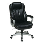 Office Star Worksmart - Fauteuil de luxe avec repose-tête ajustable, noir-Cuir noir reconstitué