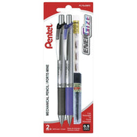 Pentel - Trousse de porte–mines de démarrage Energize, 0,5 mm, 2 paquets-La prise texturée sans latex assure une écriture confortable tout au long de la journée