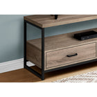 Monarch Specialties - 2872 Meuble Tv - 48 po L/Taupe Fonce/Metal Noir-Matetriaux: panneau de particules, metal