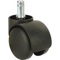 Roulettes doubles (séries 300/400), rayon de pivotement de 2 po, roulettes doubles pivotantes, Hauteur globale de 2 5/8 po-Diamètre de roue de 2 po
