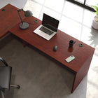 Sauder 59"W La Collection Affirm Bureau - Finition Classic Cherry-  Système de gestion des cordons avec deux œillets de bureau pour garder votre bureau désencombré