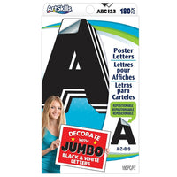 ArtSkills Le gèant Repositionnable Lettres pour Affiches-Lettres et chiffres repositionnables en noir et blanc