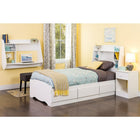 Prepac – Tête de lit simple Astrid, blanc-Fabriqué conformément aux normes CARB, bois composite laminé