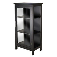 Winsome – Armoire vitrée Poppy-Dimensions générales de l’armoire assemblée 23,63 larg. x 15,75 prof. x 47,24 haut. po. Porte et côtés en verre trempé.
