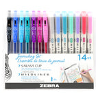 Zebra - Mildliner/Sarasa Clip Journaling Set - Couleurs assorties - Paquet de 14-Idéal pour le bullet journal, les planificateurs, la prise de notes, les études, le lettrage à la main et les projets créatifs