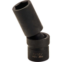 Gray Tools – Douille à choc 6 pans profond, prise 23 mm x 1/2 po, douille cardan, noir-Taille : 23 mm