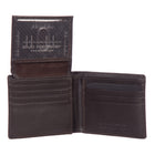 Club Rochelier - Portefeuille mince pour hommes - Brun-Porte-cartes rabattable avec 2 fenêtres d'identification