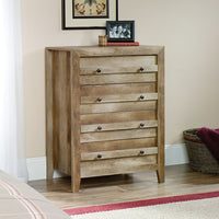 Sauder - Commode Dakota Pass à 4 tiroirs, chêne Craftsman (418175)-Quatre tiroirs avec glissières en métal et butées de sécurité
