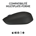 Logitech - Souris sans fil M170 2,4 GHz avec mini-récepteur USB - Noir-Garantie limitée de 1 an sur le matériel
