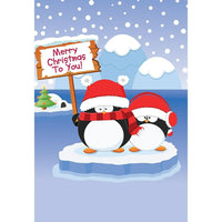 Joyeux Noël, Pingouin, 18/paquet-Imprimé sur papier cartonné couché de haute qualité