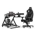 Next Level Racing - Flight Stand Pro Cockpit de simulation - Noir-La conception à cadre large et la plaque de pédale de gouvernail avec réglage de l'angle, de la hauteur et latéral s'adaptent à une large gamme de pédales de gouvernail