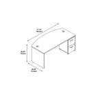 Bush – Coquille de bureau à devant arqué 72 po Westfield et classeur sur roulettes à 2 tiroirs, cerisier Hansen et gris graphite-Respecte les normes de construction, de durabilité et de sécurité pour l’usage commercial établies par ANSI/BIFMA.