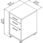 Bush Business Furniture - Classeur mobile à 3 tiroirs Method - assemblé, blanc (KI70203SU)-Le tiroir classeur s’ouvre sur des coulisses à billes pleine extension pour faciliter l’accès aux documents de format lettre et légal