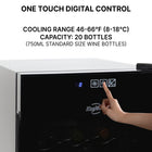 Koolatron - Cellier à vin thermoélectrique pour 20 bouteilles - Noir-Écran digital tactile permettant d'ajuster facilement la température et l'éclairage sans ouvrir la porte