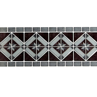 CTG Brands – Carreaux muraux autocollants à bordure motif diamant, 9,8 po x 12,4 po, gris, paq./6-Ensemble: livré dans une boîte de 12 feuillets de carreaux muraux de bordure de qualité supérieure, adaptés aux surfaces lisses et propres