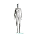 Mannequin féminin abstrait brillant, deux bras droits, blanc (150501)-Mannequin féminin abstrait sur papier glacé
