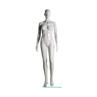 Mannequin féminin abstrait brillant, deux bras droits, blanc (150501)-Mannequin féminin abstrait sur papier glacé