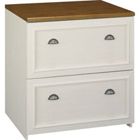Bush® – Classeur latéral de la collection Fairview, blanc antique-Compatibilité : correspond au bureau en L - augmente la surface de travail côte à côte