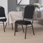 Flash Furniture – Chaise banquet empilable à dossier couronne, siège 2,5 po, doré avec tissu noir (FDC01GVS0806)-Siège et dossier rembourrés