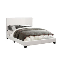 Monarch Specialties - 5911Q Lit Queen - Simili-Cuir Blanc-Style contemporain tendance