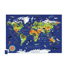 Crocodile Creek - Carte du monde Puzzle 200 pièces et affiche assortie-Les pièces sont imprimées avec des encres à base de soja