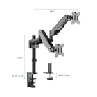 Uplite Support de Bureau Pour Double Moniteurs Avec Bras Ajustables Et Articulés, Pour 2 Ecrans de 17" - 32"-Articulation complète - Chaque bras réglable offre une inclinaison de 70-degré, une rotation de 180-degré, une rotation de 360-degré