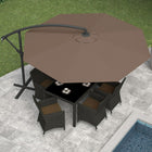 Corliving - Parasol décentré pour terrasse, brun sable-Hauteur et angle réglables