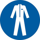Accuform Signs - Étiquettes De Sécurité Iso Obligatoire - Portez Des Vêtements De Protection, 4po x 4po, Vinyle, Pictogramme-Type d'affichage Adhésif