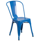 Flash Furniture – Chaise empilable pour l’intérieur et l’extérieur, métal, bleu (CH31230BL)-Capacité de poids de 500 lb
