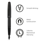 A.T. Cross - Stylo-plume Bailey - noir - plume moyenne-Les stylos Cross sont des cadeaux parfaits depuis plusieurs générations et sont fièrement offerts dans une boîte-cadeau de qualité supérieure.