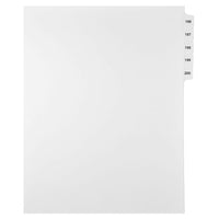 Mark Maker – Ensemble d’onglets séparateurs juridiques blancs, 1/15 onglets, format lettre, sans trous, numéros 196 à 200-Onglets séparateurs blancs, 1/15 onglets