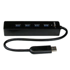 StarTech  Concentrateur SuperSpeed USB 3.0 portatif avec câble intégré, 4 ports-Connectez jusqu’à quatre appareils USB 3.0/2.0/1.x simultanément à leur vitesse maximale