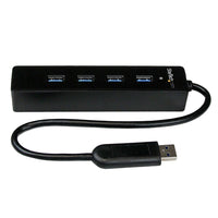 StarTech  Concentrateur SuperSpeed USB 3.0 portatif avec câble intégré, 4 ports-Connectez jusqu’à quatre appareils USB 3.0/2.0/1.x simultanément à leur vitesse maximale