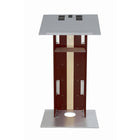 Urbann Lutrin K2 sans roulettes - aluminium et bois - naturel et acajou-610 mm x 510 mm x 1143 mm (24" x 20" x 45")