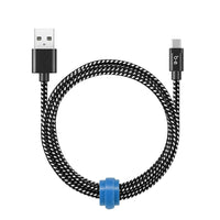 Blu Element – Câble de chargement/synchronisation USB-C tressé, 4 pi, zèbre (B4TCZB)-Conception tressée très durable et résistante à l'usure et à la déchirure