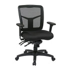 Fauteuil à dossier mi-hauteur en maille ProGrid avec siège coulissant, dossier réglable, réglage multifonction, noir-Siège en tissu FreeFlex noir et dossier en maille ProGrid