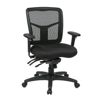 Fauteuil à dossier mi-hauteur en maille ProGrid avec siège coulissant, dossier réglable, réglage multifonction, noir-Siège en tissu FreeFlex noir et dossier en maille ProGrid