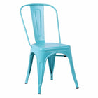 Plata Import - Tolix Fauteuils métalliques sans bras - Turquoise - paquet de 2-Chaise à dossier haut