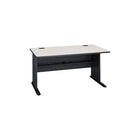 BushMD – Bureau 60 po de la collection Cubix, fini gris ardoise/spectre blanc-Suspension robuste à glissière