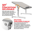 AnthroDesk - Plateau de table ajustable - Gris-Conception pliable pour un rangement pratique